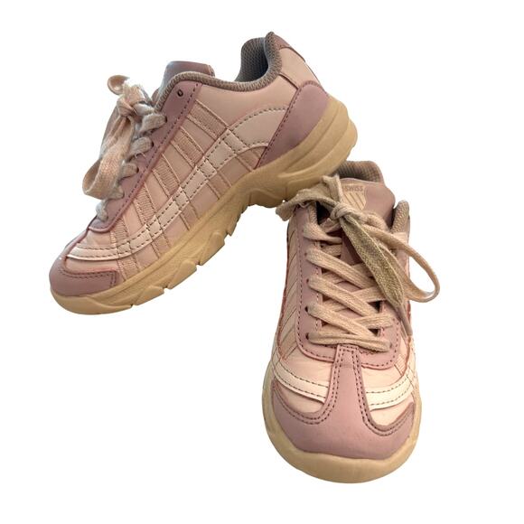 K Swiss Other - K Swiss Pink Beige Chunky Sneaker Girls Size 12 Lace Fashion Style Tennis Shoe
